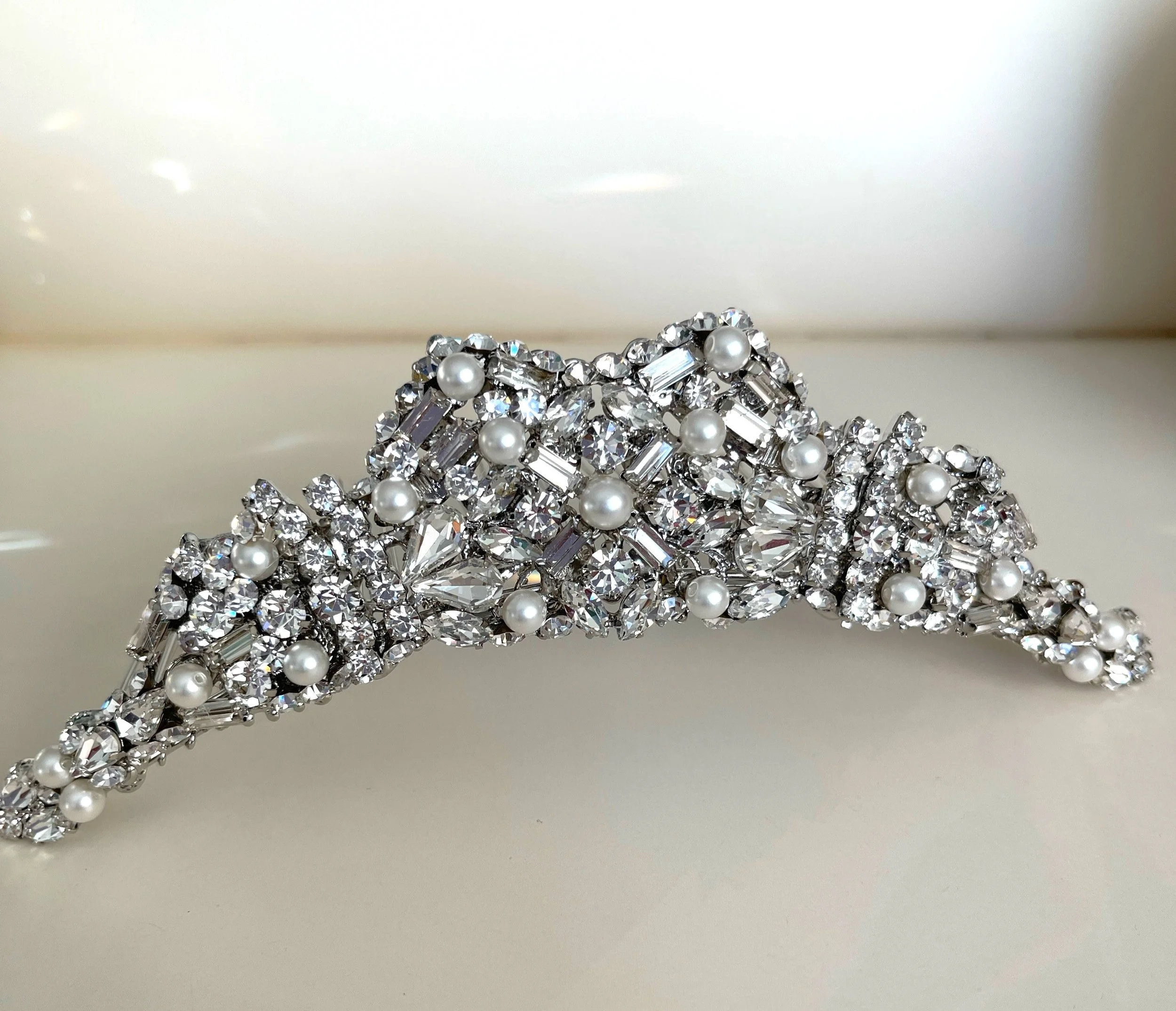 yuina 様 Orgablanca Helena Head Comb Silver rhinestone embellished Helena headpiece comb by bridal